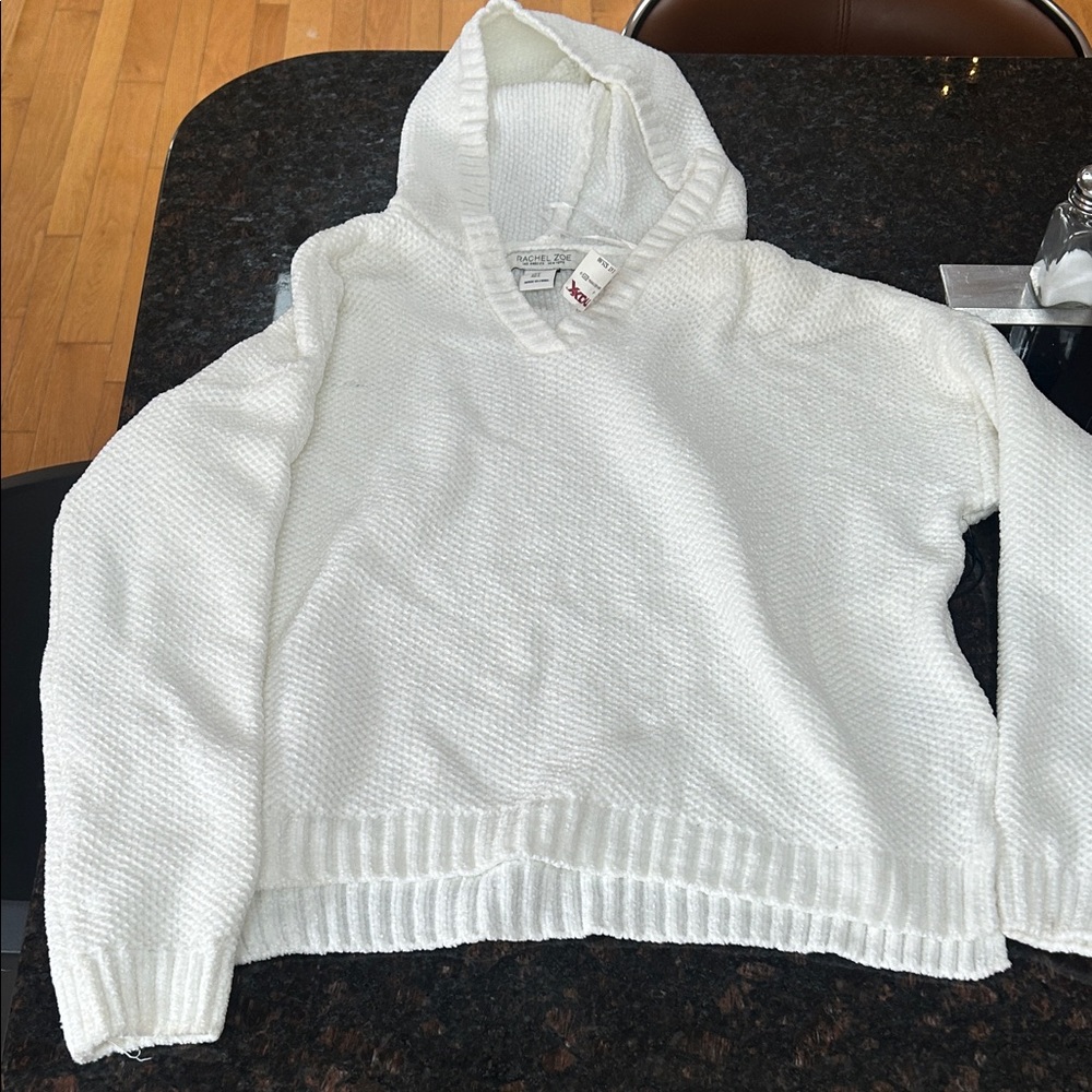 Rachel Zoe White Hooded Sweater